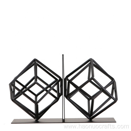 creative geometry table top decoration ironwork bookshelf